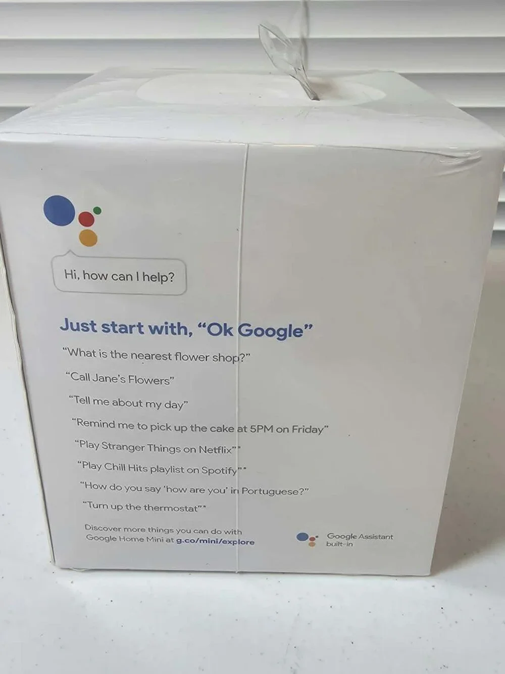 GOOGLE HOME MINI SMART SPEAKER GOOGLE ASSISTANT GA00210-US CHALK NEW SEALED
